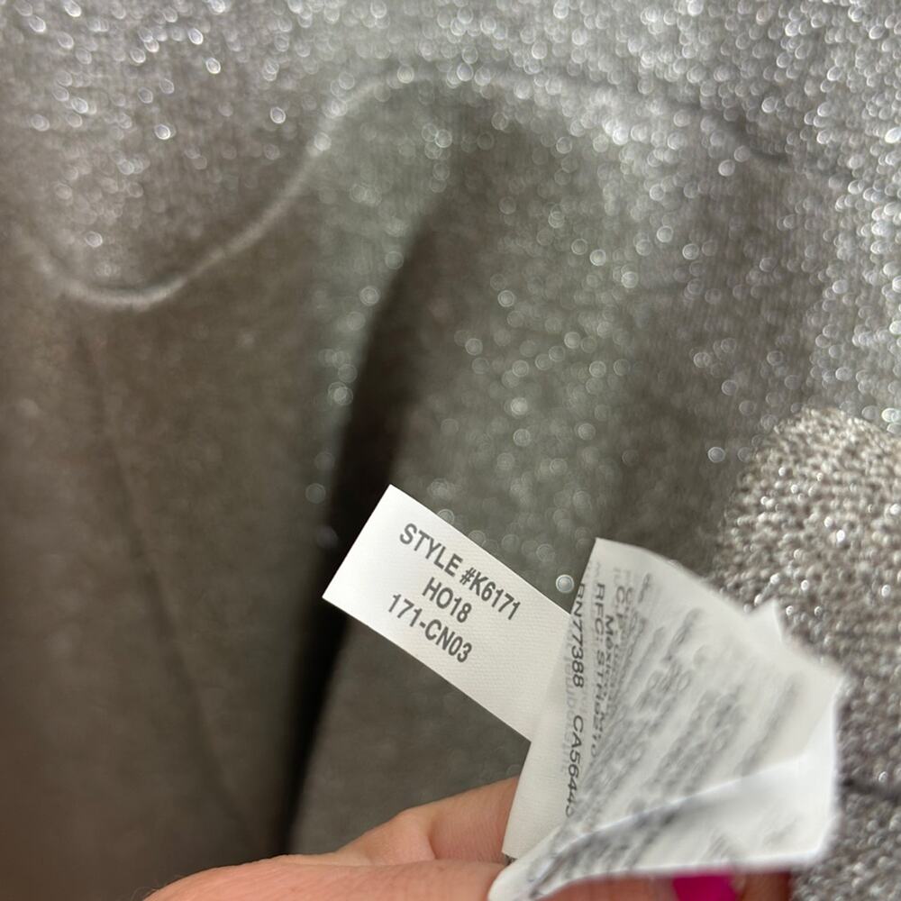 J. CREW Sleeveless Lurex Silver Metallic Knit Jumpsuit Velvet Tie {H21} - Picture 10 of 10